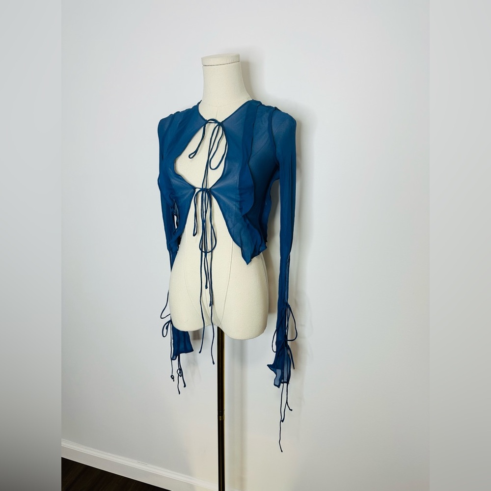 Christopher Esber Blue Tie Shirt - Picture 7 of 12